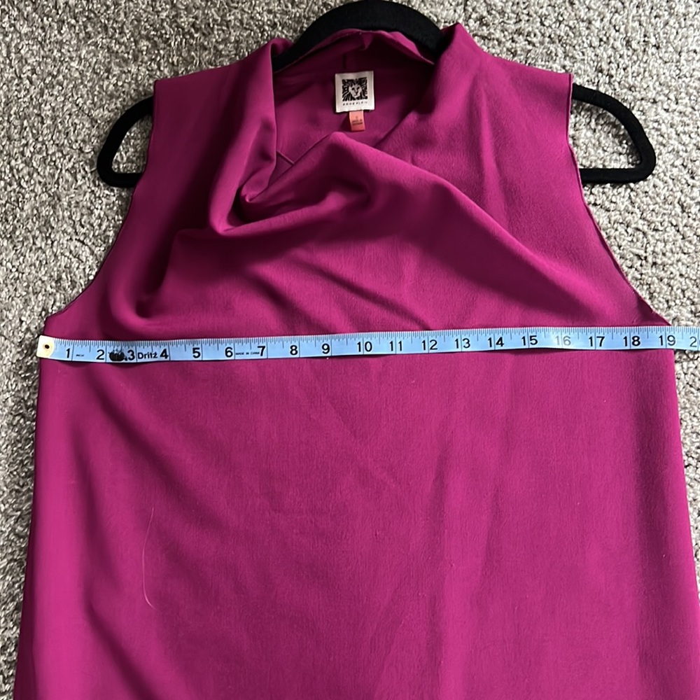 EUC Anne Klein size S magenta cowl neck dress - Picture 7 of 10